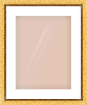 Gold Leaf Flat Frame for 30 × 40cm artwork, with Smooth White Single Mount