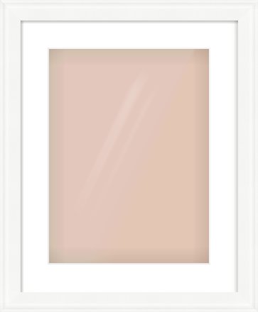 White Scoop Frame for 30 × 40cm artwork, with Smooth White Single Mount