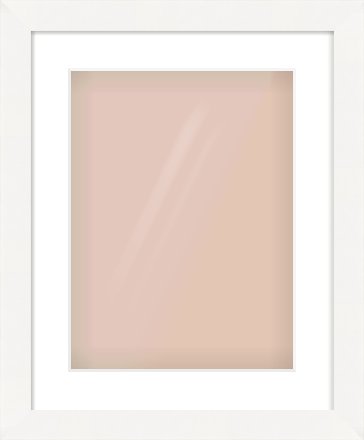 White Flat Frame for 30 × 40cm artwork, with Smooth White Single Mount