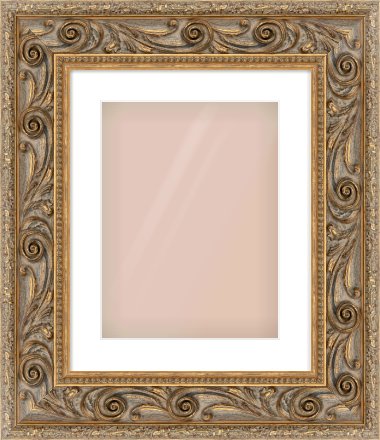 Gold Spoon Frame for 30 × 40cm artwork, with Smooth White Single Mount