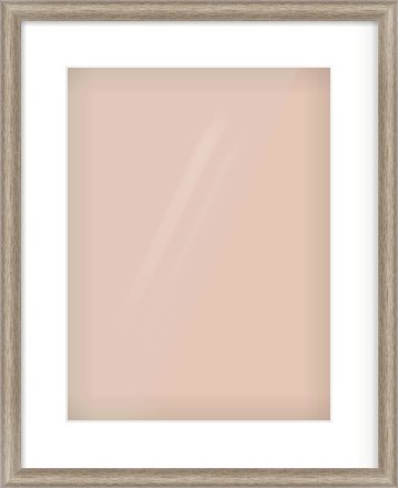 Silver Cushion Frame for 30 × 40cm artwork, with Smooth White Single Mount
