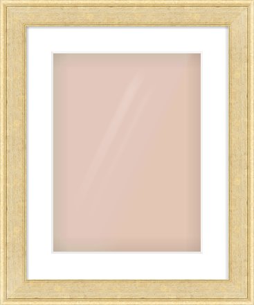 Gold Flat Frame for 30 × 40cm artwork, with Smooth White Single Mount