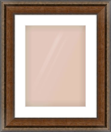 Walnut / Pewter Spoon Frame for 30 × 40cm artwork, with Smooth White Single Mount