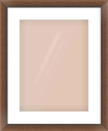 Brown Flat Frame for 30 × 40cm artwork, with Smooth White Single Mount