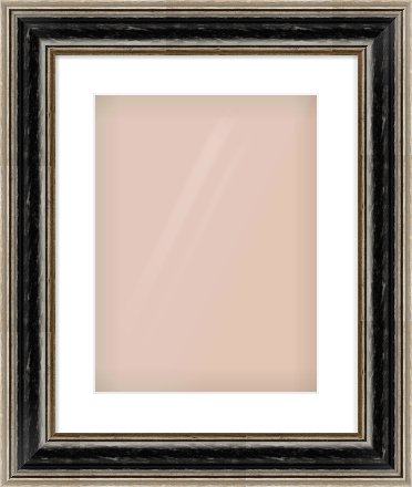 Black & Champagne Silver Spoon Frame for 30 × 40cm artwork, with Smooth White Single Mount
