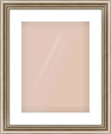 Silver Cushion Frame for 30 × 40cm artwork, with Smooth White Single Mount