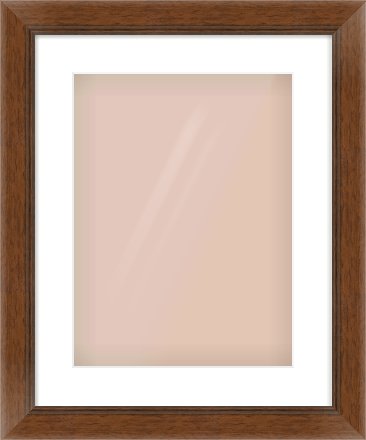 Brown Flat Frame for 30 × 40cm artwork, with Smooth White Single Mount