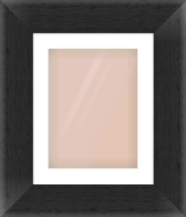 Black Flat Frame for 30 × 40cm artwork, with Smooth White Single Mount