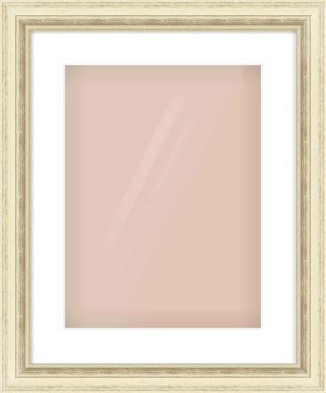 Ivory Distressed Frame for 30 × 40cm artwork, with Smooth White Single Mount