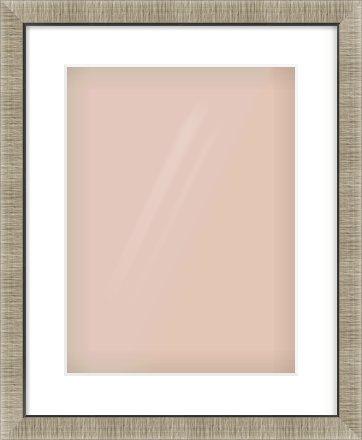 Silver & Black Sided Flat Frame for 30 × 40cm artwork, with Smooth White Single Mount