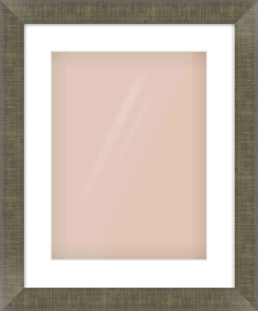 Brushed Pewter Flat Frame for 30 × 40cm artwork, with Smooth White Single Mount