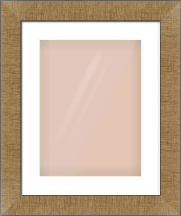 Bronze Flat Frame for 30 × 40cm artwork, with Smooth White Single Mount