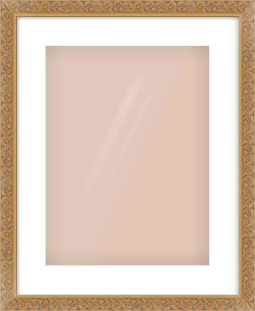Gold Scoop Frame for 30 × 40cm artwork, with Smooth White Single Mount