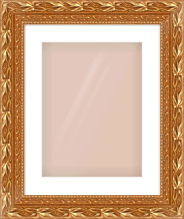 Gold Spoon Frame for 30 × 40cm artwork, with Smooth White Single Mount