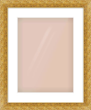 Gold Spoon Frame for 30 × 40cm artwork, with Smooth White Single Mount