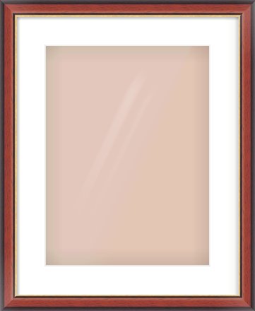 Brown Cushion Frame for 30 × 40cm artwork, with Smooth White Single Mount