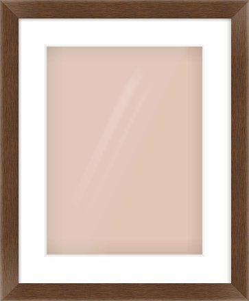 Brown Flat Frame for 30 × 40cm artwork, with Smooth White Single Mount
