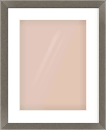 Pewter Flat Frame for 30 × 40cm artwork, with Smooth White Single Mount