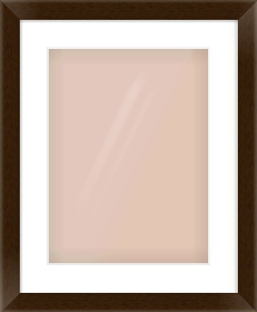 Wenge Stained Flat Frame for 30 × 40cm artwork, with Smooth White Single Mount