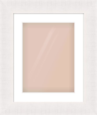 Rough Cut Effect Flat Frame for 30 × 40cm artwork, with Smooth White Single Mount