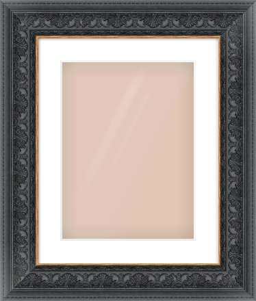 Black Reverse Frame for 30 × 40cm artwork, with Smooth White Single Mount