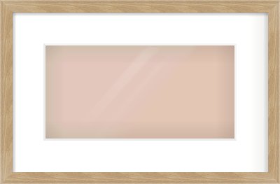 Oak Veneer Flat Frame for 12 × 6in artwork, with Smooth White Single Mount