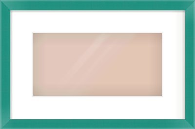 Green Paint Flat Frame for 12 × 6in artwork, with Smooth White Single Mount