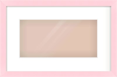 Pink Paint Flat Frame for 12 × 6in artwork, with Smooth White Single Mount