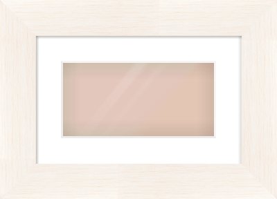 Ivory Driftwood Flat Frame for 12 × 6in artwork, with Smooth White Single Mount
