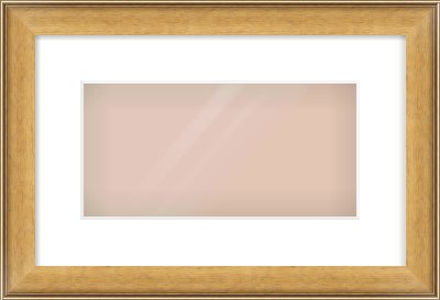 Gold Scoop Frame for 12 × 6in artwork, with Smooth White Single Mount