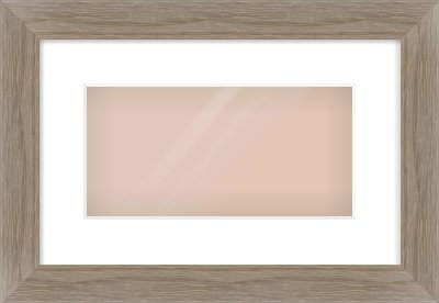 Grey Wood Flat Frame for 12 × 6in artwork, with Smooth White Single Mount