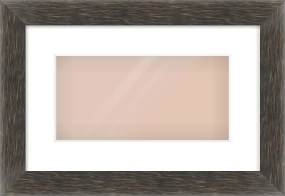 Black Flat Frame for 12 × 6in artwork, with Smooth White Single Mount