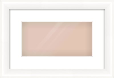 Gloss White Cushion Frame for 12 × 6in artwork, with Smooth White Single Mount