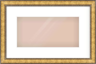 Gold Spoon Frame for 12 × 6in artwork, with Smooth White Single Mount