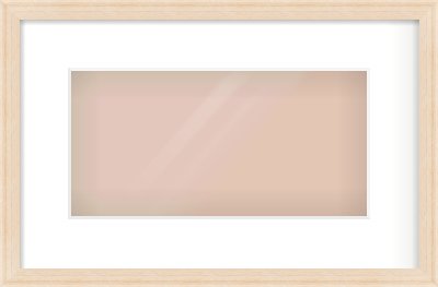 Natural Wood Flat Frame for 12 × 6in artwork, with Smooth White Single Mount