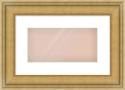 Gold Scoop Frame for 12 × 6in artwork, with Smooth White Single Mount