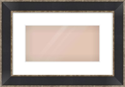 Black & Champagne Silver Bevel Frame for 12 × 6in artwork, with Smooth White Single Mount