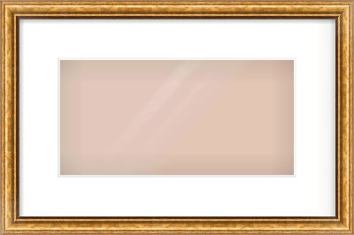 Gold Cushion Frame for 12 × 6in artwork, with Smooth White Single Mount