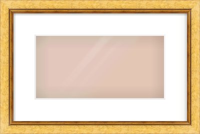 Gold Leaf Flat Frame for 12 × 6in artwork, with Smooth White Single Mount