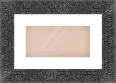 Carbon Flat Frame for 12 × 6in artwork, with Smooth White Single Mount