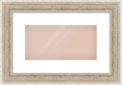 Silver Flat Frame for 12 × 6in artwork, with Smooth White Single Mount