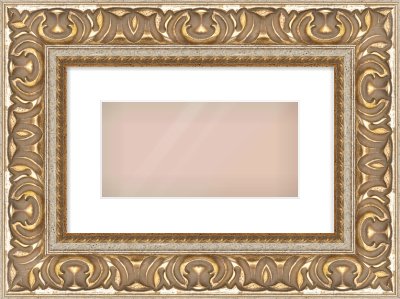 Silver / Gold Reverse Frame for 12 × 6in artwork, with Smooth White Single Mount