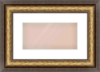 Gold Spoon Frame for 12 × 6in artwork, with Smooth White Single Mount