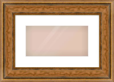 Gold Scoop Frame for 12 × 6in artwork, with Smooth White Single Mount