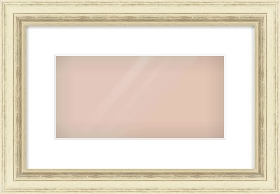Ivory Distressed Frame for 12 × 6in artwork, with Smooth White Single Mount