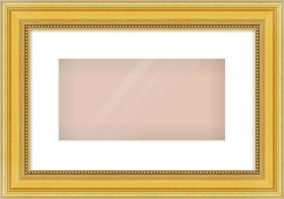 Gold Spoon Frame for 12 × 6in artwork, with Smooth White Single Mount