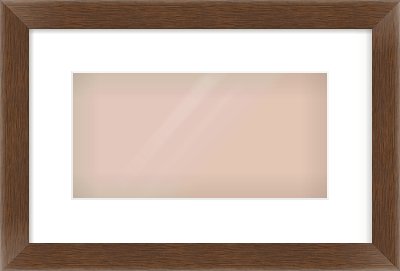 Brown Flat Frame for 12 × 6in artwork, with Smooth White Single Mount