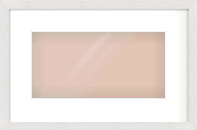 White Flat Frame for 12 × 6in artwork, with Smooth White Single Mount