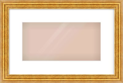 Gold Reverse Frame for 12 × 6in artwork, with Smooth White Single Mount