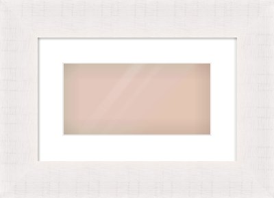 Rough Cut Effect Flat Frame for 12 × 6in artwork, with Smooth White Single Mount